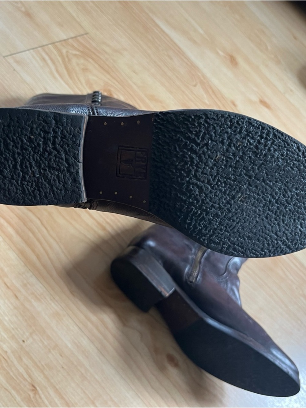 Vintage Leather Frye Boots Tall Red Brown Buttons Military Riding Size 8.5 - Picture 6 of 12